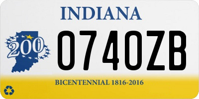 IN license plate 074OZB