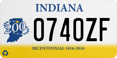 IN license plate 074OZF