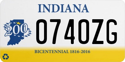 IN license plate 074OZG
