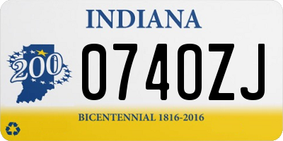 IN license plate 074OZJ