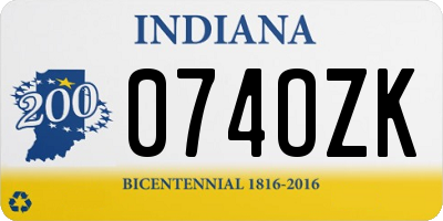 IN license plate 074OZK