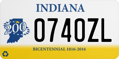 IN license plate 074OZL