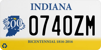 IN license plate 074OZM