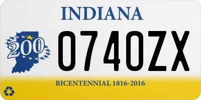 IN license plate 074OZX