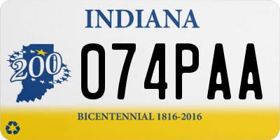 IN license plate 074PAA