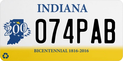 IN license plate 074PAB