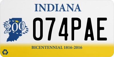 IN license plate 074PAE