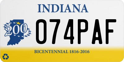 IN license plate 074PAF