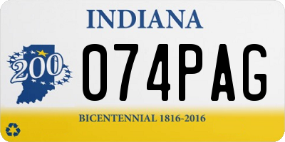 IN license plate 074PAG