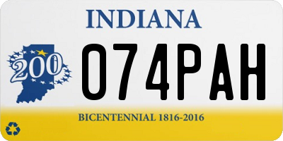 IN license plate 074PAH