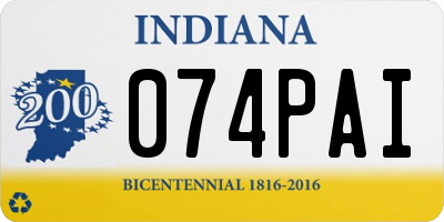 IN license plate 074PAI