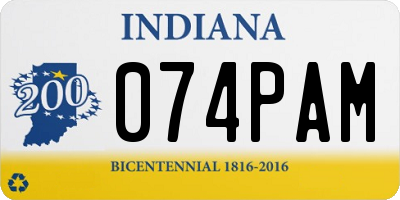 IN license plate 074PAM