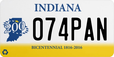 IN license plate 074PAN