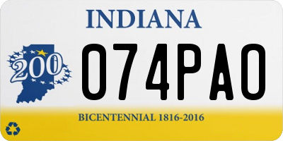 IN license plate 074PAO