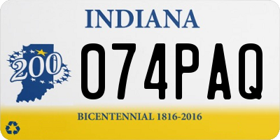 IN license plate 074PAQ