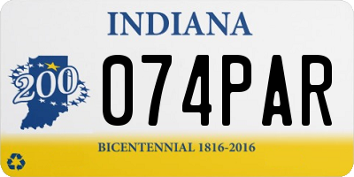 IN license plate 074PAR