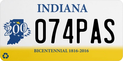 IN license plate 074PAS