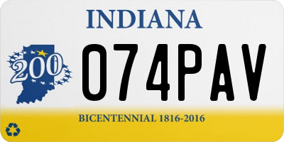 IN license plate 074PAV
