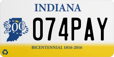 IN license plate 074PAY