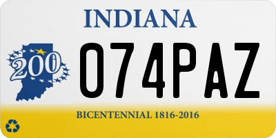 IN license plate 074PAZ