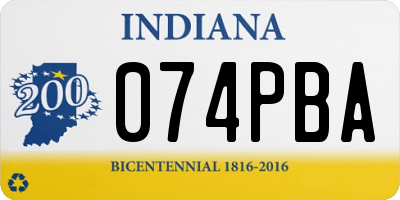 IN license plate 074PBA