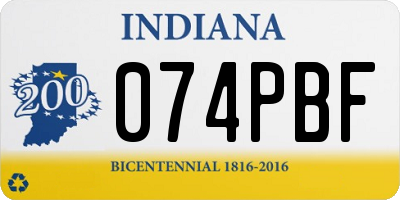 IN license plate 074PBF