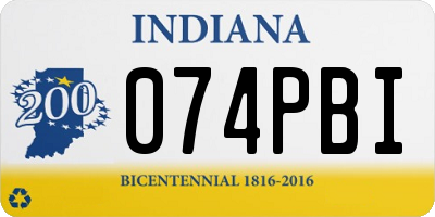 IN license plate 074PBI