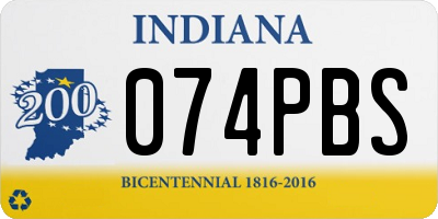 IN license plate 074PBS