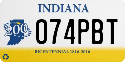 IN license plate 074PBT