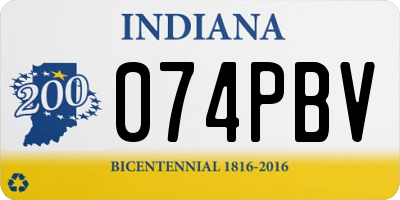 IN license plate 074PBV