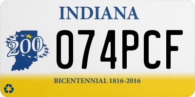 IN license plate 074PCF
