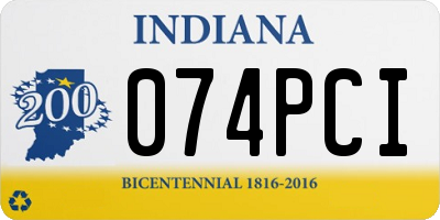IN license plate 074PCI