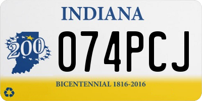 IN license plate 074PCJ