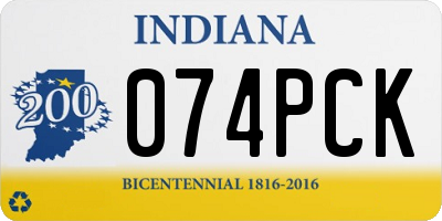 IN license plate 074PCK
