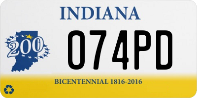 IN license plate 074PD