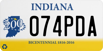 IN license plate 074PDA