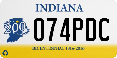 IN license plate 074PDC