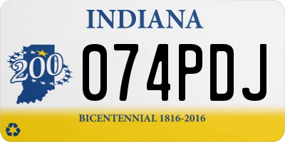 IN license plate 074PDJ