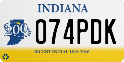 IN license plate 074PDK