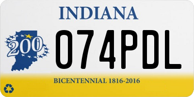 IN license plate 074PDL