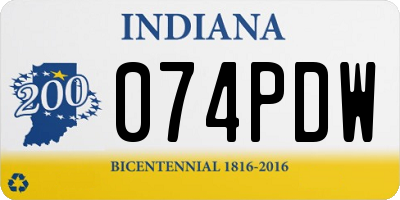 IN license plate 074PDW