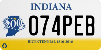IN license plate 074PEB