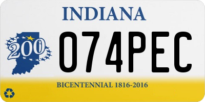 IN license plate 074PEC