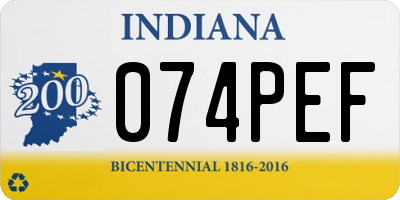 IN license plate 074PEF