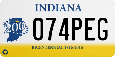 IN license plate 074PEG