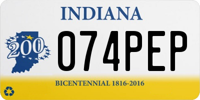 IN license plate 074PEP