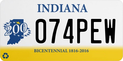 IN license plate 074PEW