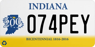 IN license plate 074PEY