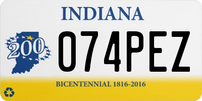 IN license plate 074PEZ