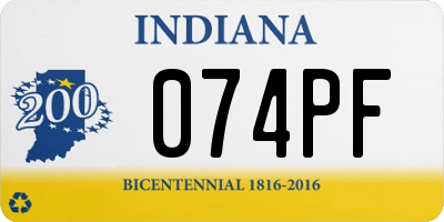 IN license plate 074PF